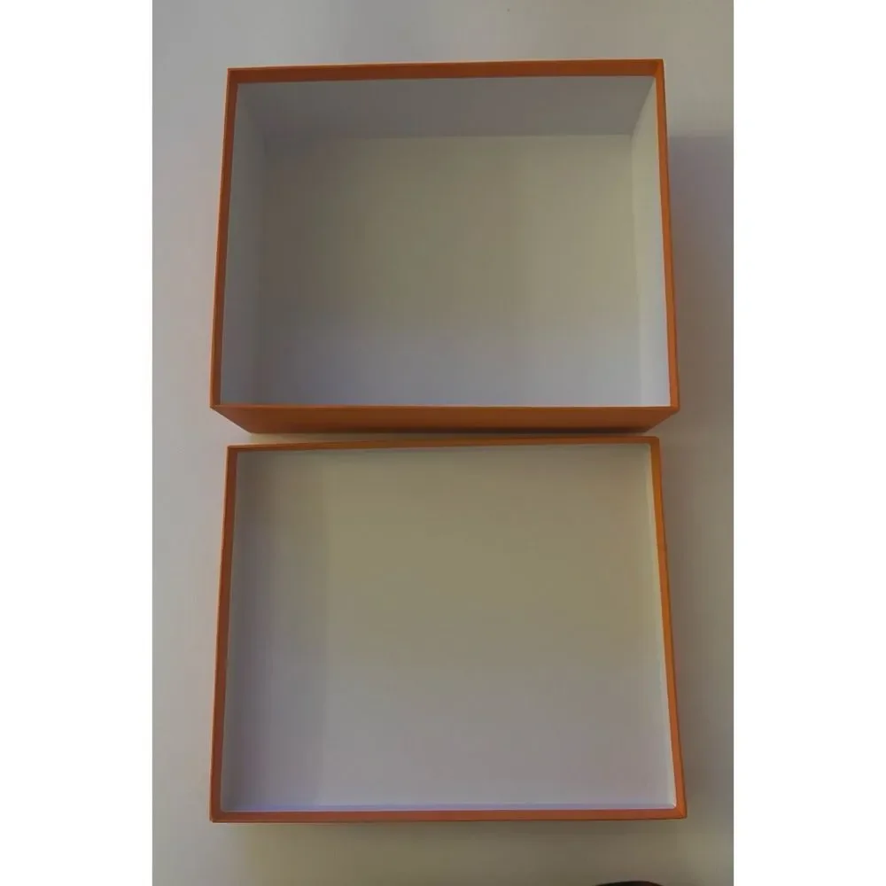 Hermes  Large Vibrant Orange Storage Gift Box Only with Ribbon